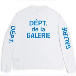 DEPT DE LA GALERIE FRENCH COLLECTOR LONG SLEEVE TEE White Graphic Tee new w tags